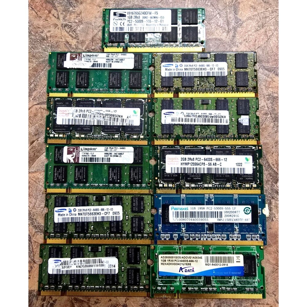 Lot Of 11 1Gb DDR2 SODIMM Laptop Ram - Untested